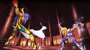 Scorpio_ Milo_ Saint_ Seiya_ Battle Wallpaper