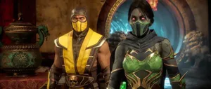 Scorpion And Jade Battle In Mortal Kombat 11 Wallpaper
