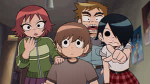 Scott Pilgrim Animated Characters Reaction Wallpaper