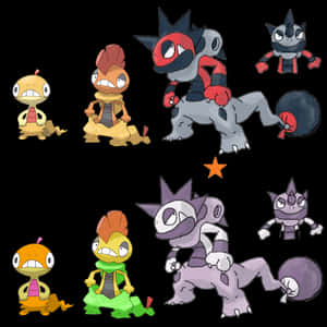 Scrafty Evolution Stages Wallpaper