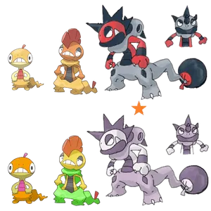 Scrafty Evolution Stages Wallpaper