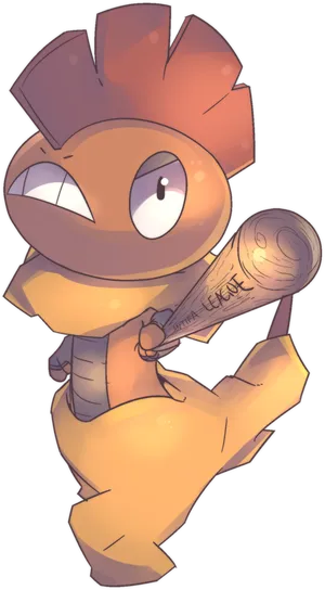 Scrafty With Baseball Bat Wallpaper