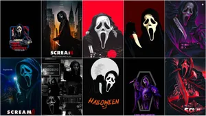 Scream Movie Aesthetic Collage Wallpaper