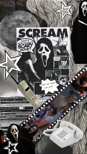 Scream Movie Collage Aesthetic Wallpaper