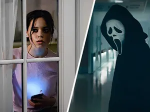 Scream6 Split Scene Tension Wallpaper