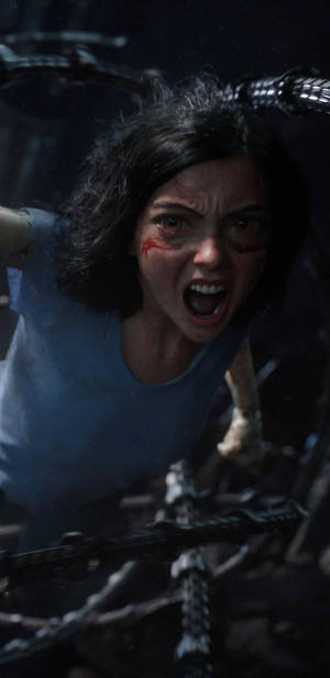 Screaming Alita Fight Wallpaper