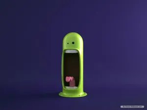 Screaming Green Man Funny Cartoon Wallpaper