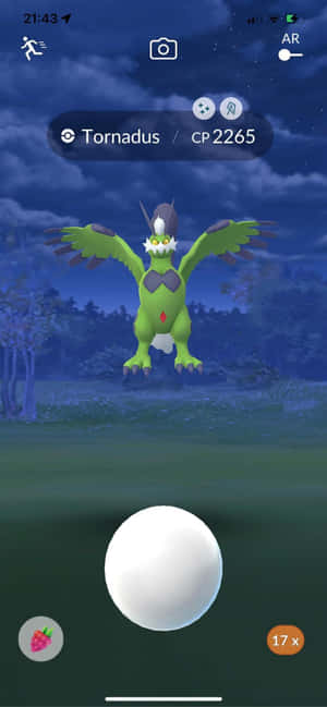 Screenshot Of Pokemon Go With Tornadus Wallpaper