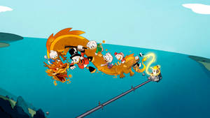 Scrooge Mcduck Fights Dragon Wallpaper