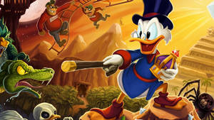 Scrooge Mcduck Treasure Fight Wallpaper