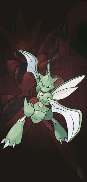 Scyther Green Red Portrait Wallpaper