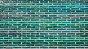 Sea Green Brick Texture Wall Barriers Wallpaper