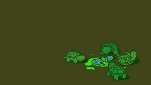Sea Turtle Group Illustration Wallpaper