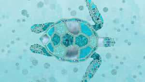 Sea Turtle Mosaic Art Wallpaper
