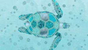 Sea Turtle Mosaic Art Wallpaper