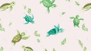 Sea Turtle Pattern Design Wallpaper