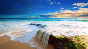 Sea Waterfall Wallpaper