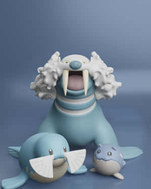 Sealeo, Spheal, And Walrein Toy Figurines Wallpaper