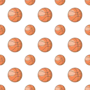 Seamless Basketball Pattern Wallpaper