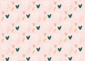 Seamless Cute Valentines Heart Pattern Vector Art Wallpaper