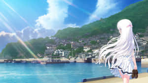 Seaside_ Solitude_ Anime_ Style Wallpaper