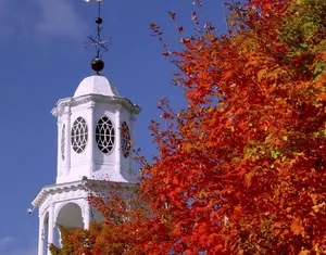 Seasonal Church Tree Autumn Wallpaper