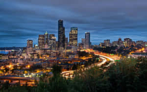 Seattle Skyline At Dusk Wallpaper