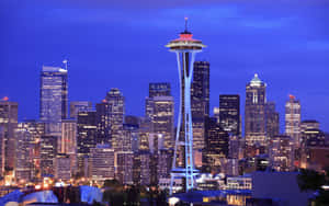 Seattle Skyline At Dusk Wallpaper