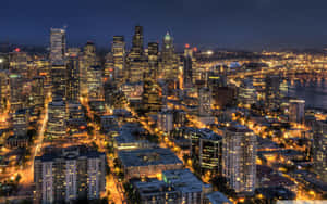 Seattle Skyline At Night Wallpaper