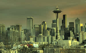 Seattle Skyline At Sunset Wallpaper