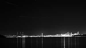 Seattle Skyline In Black And White Wallpaper