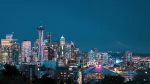 Seattle Skyline Twilightwith Space Needle Wallpaper