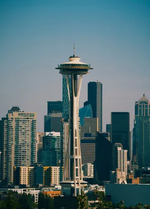 Seattle Space Needle Skyline Wallpaper