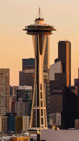 Seattle Space Needle Sunset Wallpaper