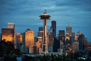 Seattle Space Needle Sunset Skyline Wallpaper