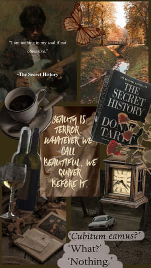 Secret History Autumn Aesthetic Collage Wallpaper