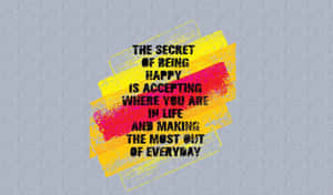 Secretof Being Happy Quote Wallpaper