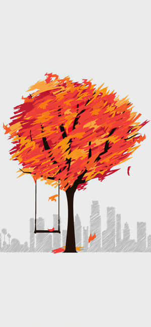 See The Beauty Of Minimalist Autumn In This Vibrant Image. Wallpaper