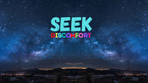 Seek Disco - A Dark Night Sky With The Words Seek Disco Wallpaper