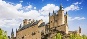 Segovia Castle Bright Cloudy Sky Wallpaper