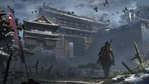 Sekiro Snowy Japanese Fortress Approach Wallpaper