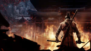 Sekiro Warrior Before Flames4 K Wallpaper