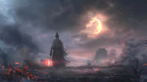 Sekiro Warrior Beneath Eclipse Wallpaper