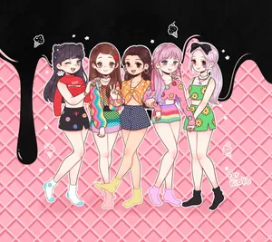 Selena And Blackpink Anime Style Wallpaper