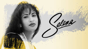 Selena Quintanilla Yellow Border Wallpaper