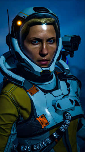 Selene Astronaut Portrait Returnal Wallpaper