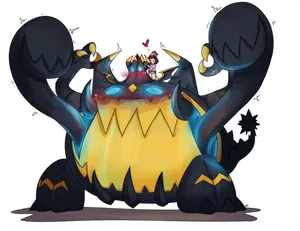 Selene Hugging Guzzlord Wallpaper