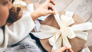 Self Care Gift Unwrapping Moment Wallpaper