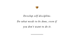 Self Discipline Inspirational Quote Wallpaper