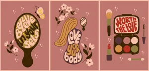 Self Love Aesthetic Triptych Wallpaper